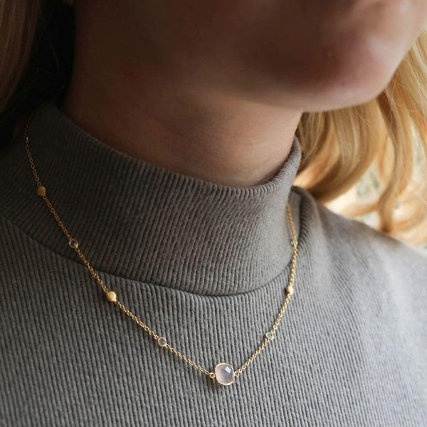 Iseo Pink Chalcedony & Gold Vermeil Necklace