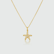 Necklaces & Pendants - Maddalena Gold Vermeil  & Cubic Zirconia Starfish Necklace