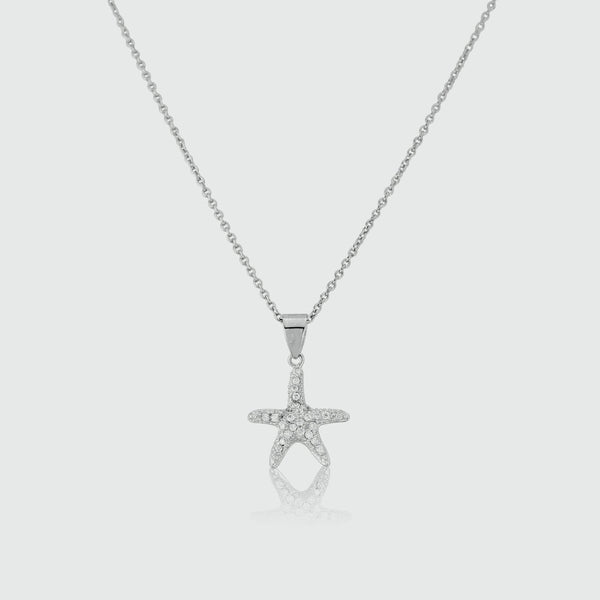 Necklaces & Pendants - Maddalena Silver & Cubic Zirconia Starfish Necklace