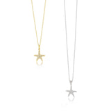 Necklaces & Pendants - Maddalena Yellow Gold Vermeil Starfish & Cubic Zirconia Necklace