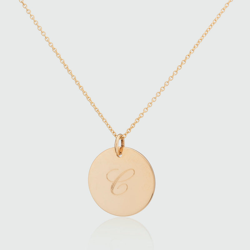 Pembroke 9ct Yellow Gold Large 19mm Disc Pendant-Auree Jewellery