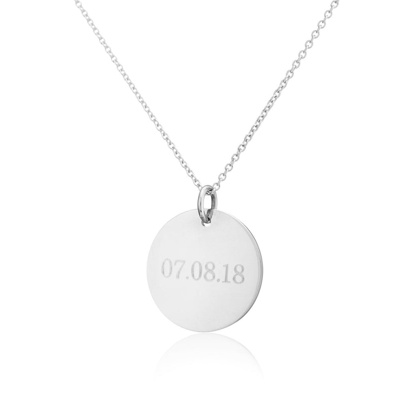 Pembroke Sterling Silver Large 19mm Disc Pendant-Auree Jewellery