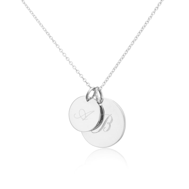 Pembroke Sterling Silver Disc Duo Necklace-Auree Jewellery