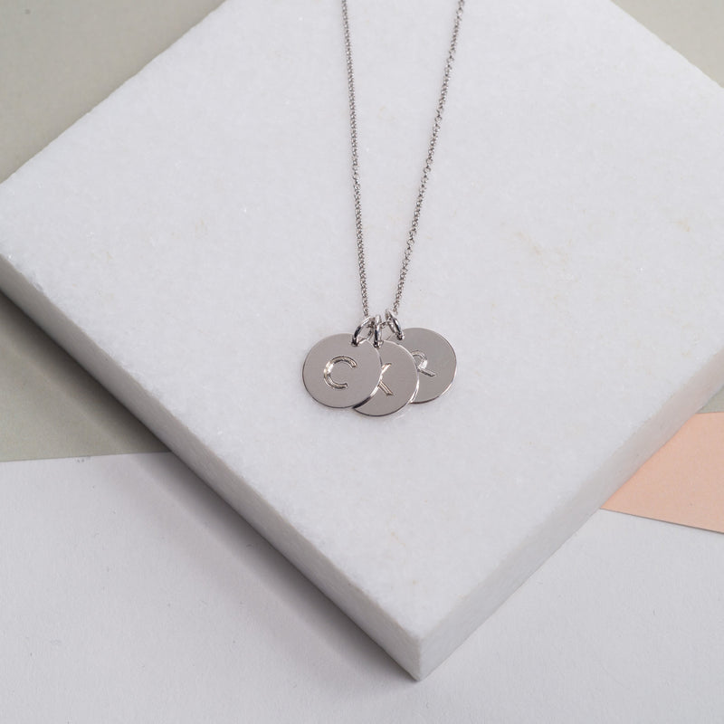 Pembroke Sterling Silver Disc Trio Necklace-Auree Jewellery