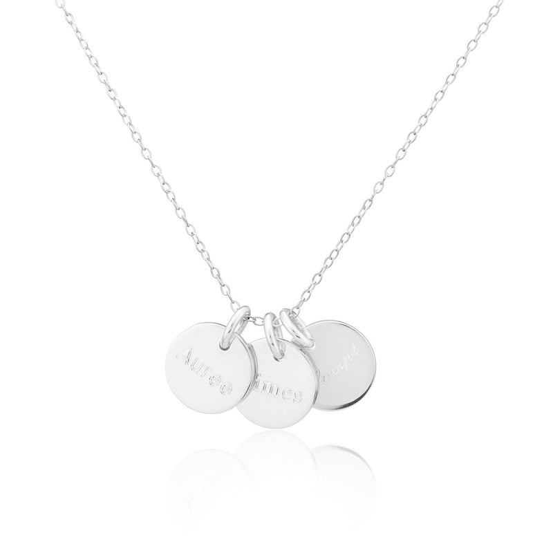 Pembroke Sterling Silver Disc Trio Necklace-Auree Jewellery