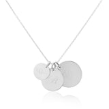 Pembroke Sterling Silver Disc Trio Necklace-Auree Jewellery