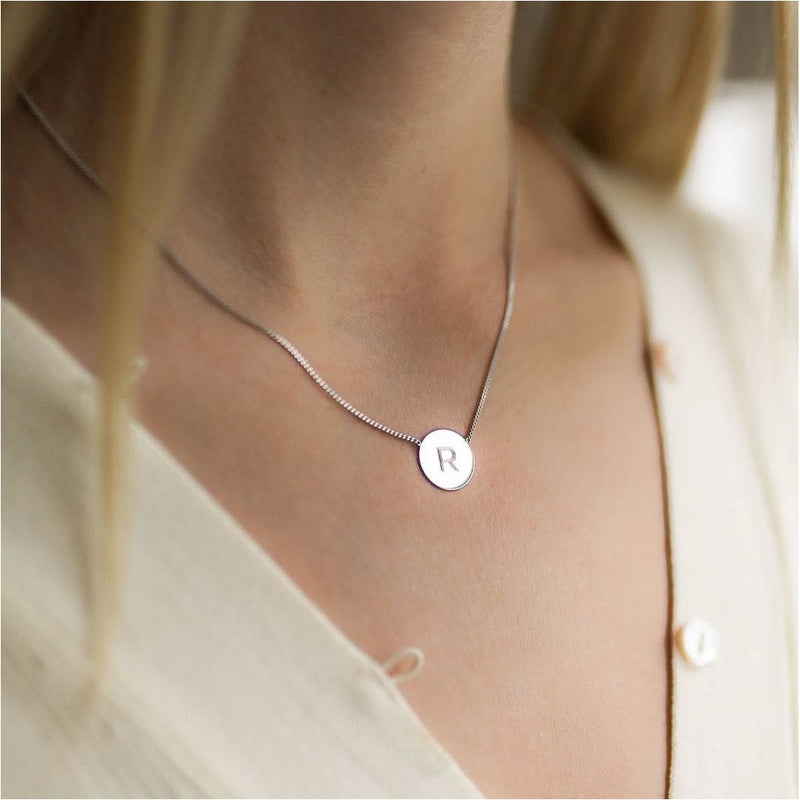 Portobello Sterling Silver Engraved Disc Necklace