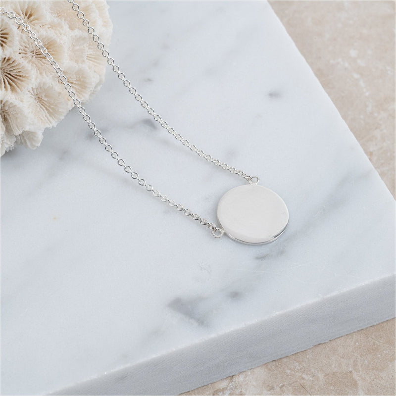 Portobello Sterling Silver Engraved Disc Necklace