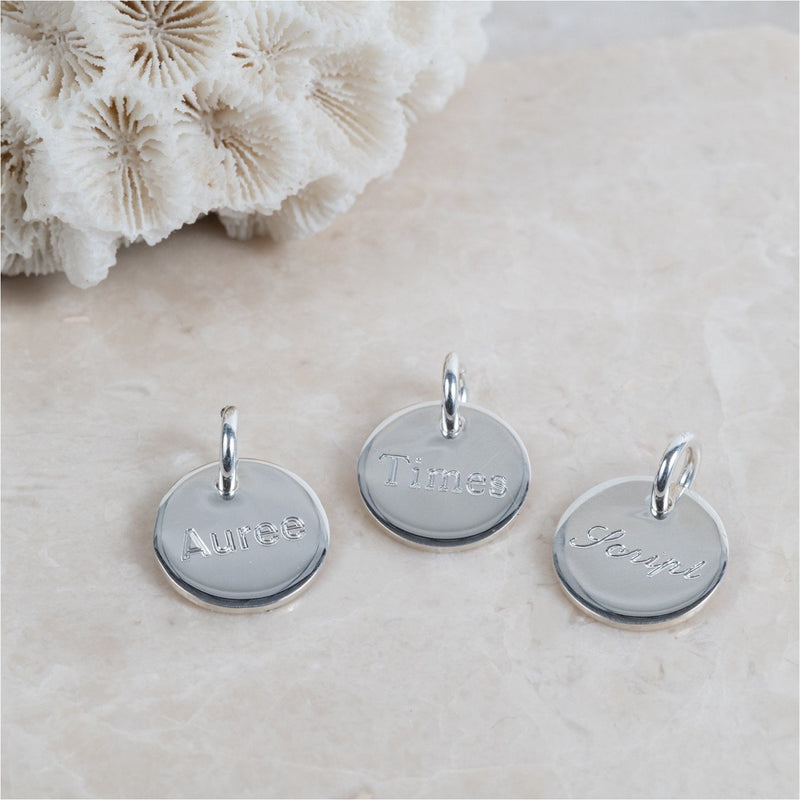 Portobello Sterling Silver Engraved Disc Necklace