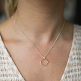 Ronda Round Sterling Silver Pendant with Beaded Chain-Auree Jewellery