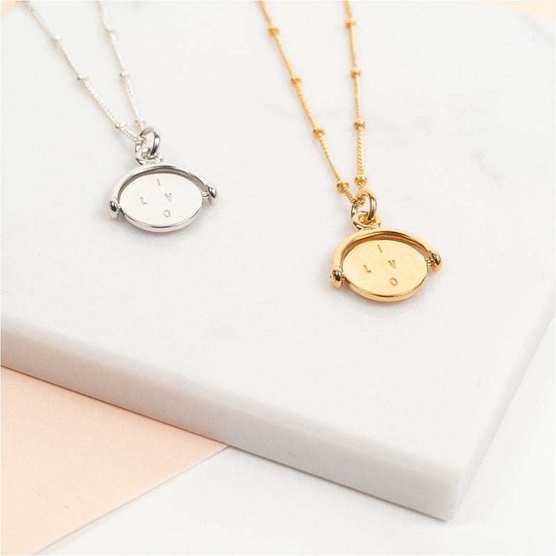 Seychelles Yellow Gold Spinning I Love You Pendant-Auree Jewellery