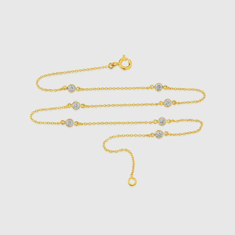 Necklaces & Pendants - Sofia 15" Gold Vermeil & Cubic Zirconia Necklace
