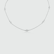 Sofia 15" Sterling Silver & Cubic Zirconia Short Necklace-Auree Jewellery