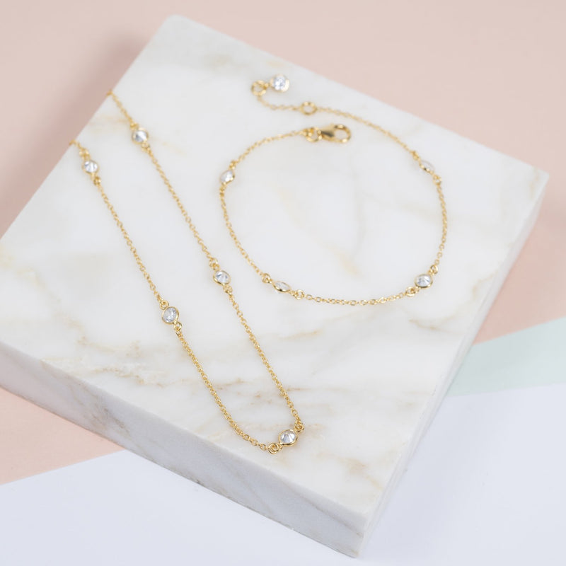 Necklaces & Pendants - Sofia 15" Yellow Gold Vermeil & Cubic Zirconia Short Necklace