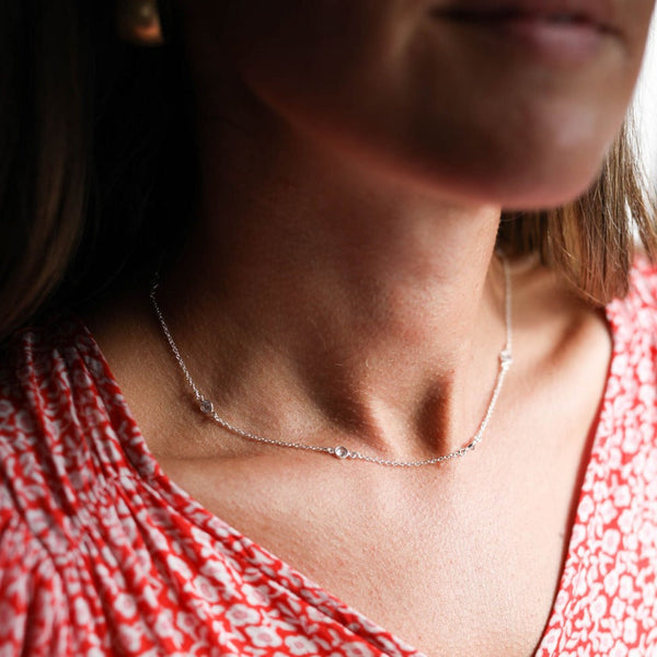Necklaces & Pendants - Sofia Sterling Silver & Cubic Zirconia 15" Necklace Set