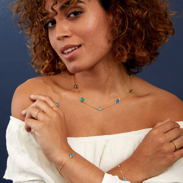 Sotisse Multi Gemstone & Gold Vermeil Necklace-Auree Jewellery