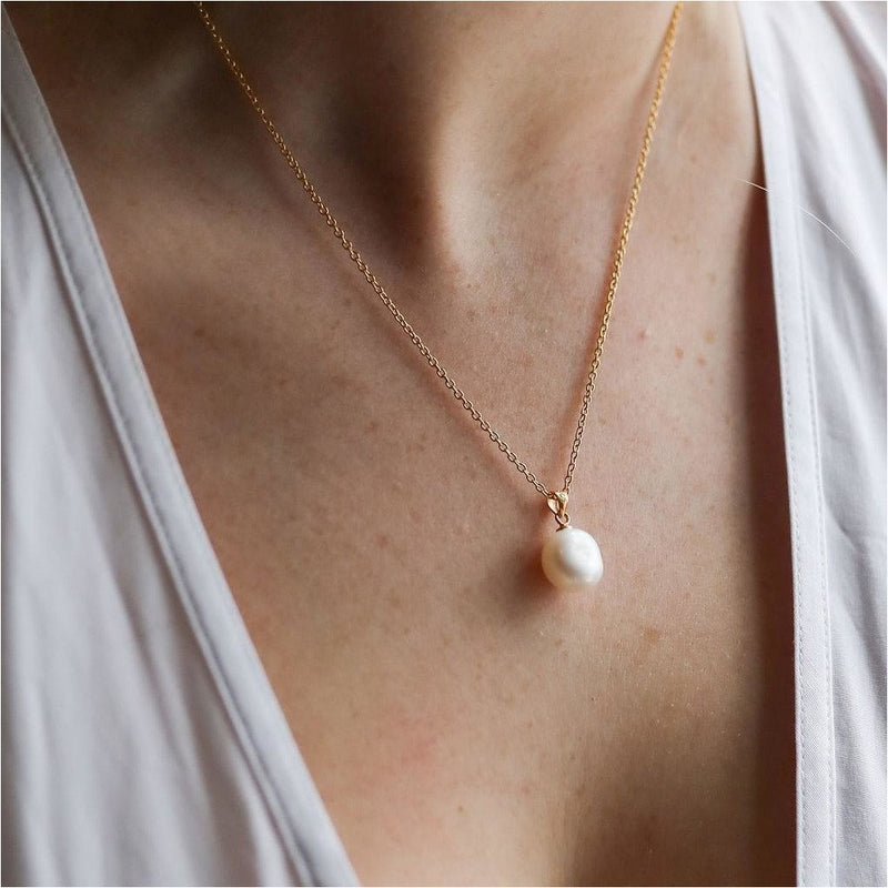 Triora Baroque Pearl & 18ct Gold Vermeil Pendant-Auree Jewellery