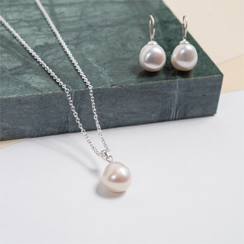 Triora Baroque Pearl & Sterling Silver Pendant-Auree Jewellery