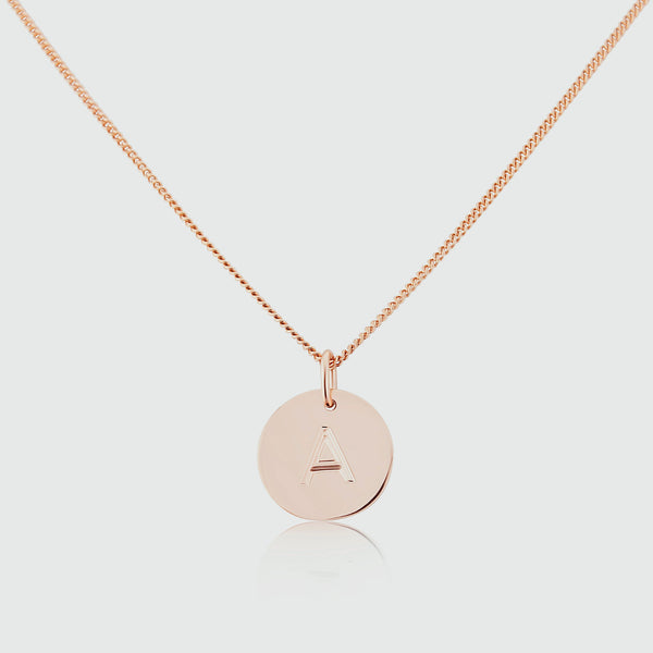 Westbourne 9ct Rose Gold Disc Pendant-Auree Jewellery