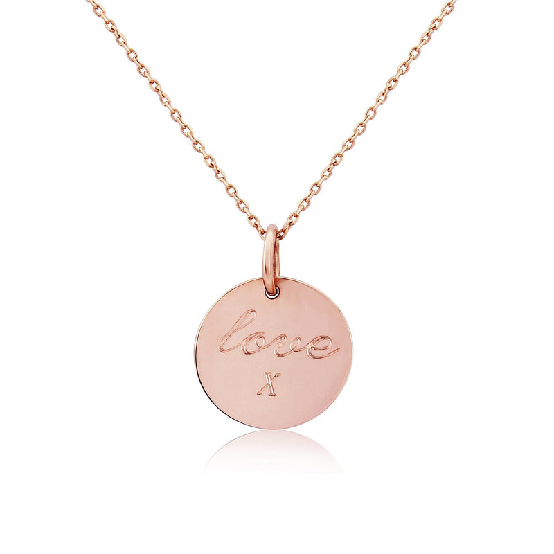 Westbourne 9ct Rose Gold Disc Pendant-Auree Jewellery