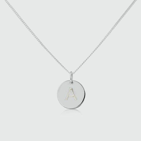 Westbourne 9ct White Gold Disc Pendant-Auree Jewellery