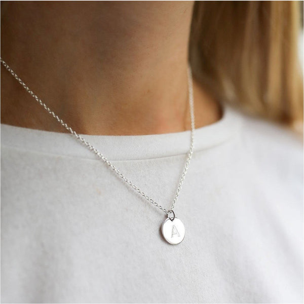 Westbourne 9ct White Gold Disc Pendant-Auree Jewellery