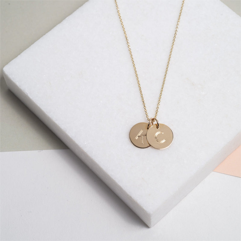 Necklaces & Pendants - Westbourne 9ct Yellow Gold Disc Duo Necklace
