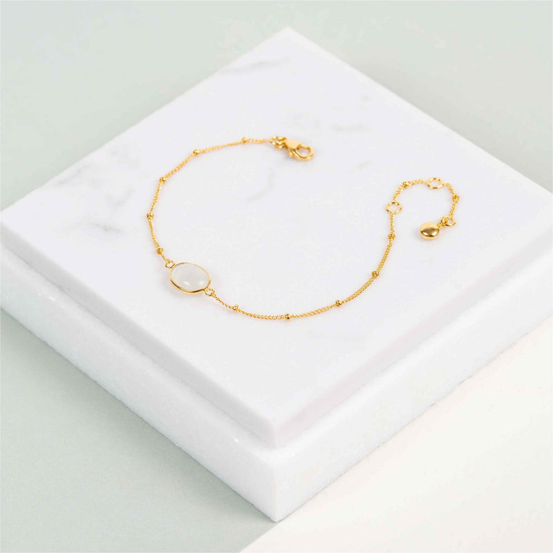 Pollara Moonstone & Gold Vermeil Beaded Jewellery Set