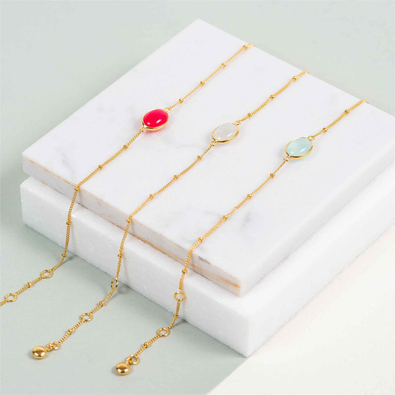 Pollara Moonstone & Gold Vermeil Beaded Jewellery Set