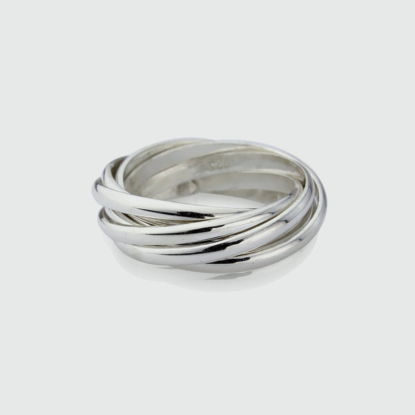 Clarendon Sterling Silver Seven Strand Ring-Auree Jewellery