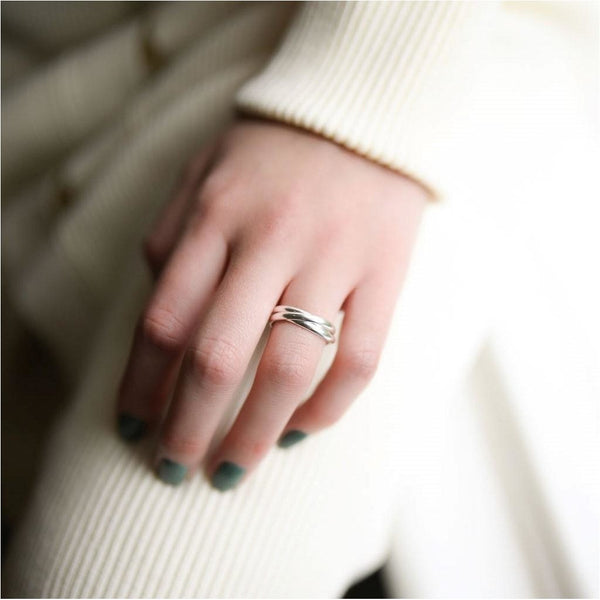 Knightsbridge Sterling Silver Russian Wedding Ring-Auree Jewellery