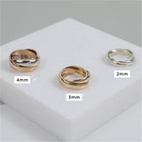 Walton Three Colour Gold Russian Wedding Ring 2mm-Auree Jewellery