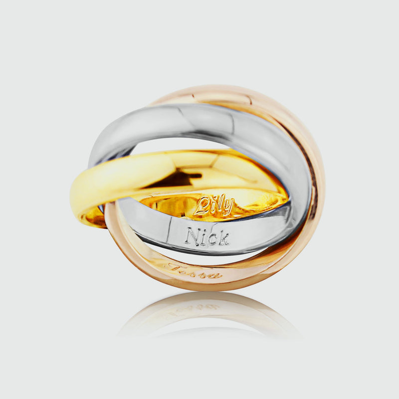 18ct Gold 3 Colour Russian Wedding Ring | 18ct Gold 3 Colour Russian  Wedding Band | Bay Rings