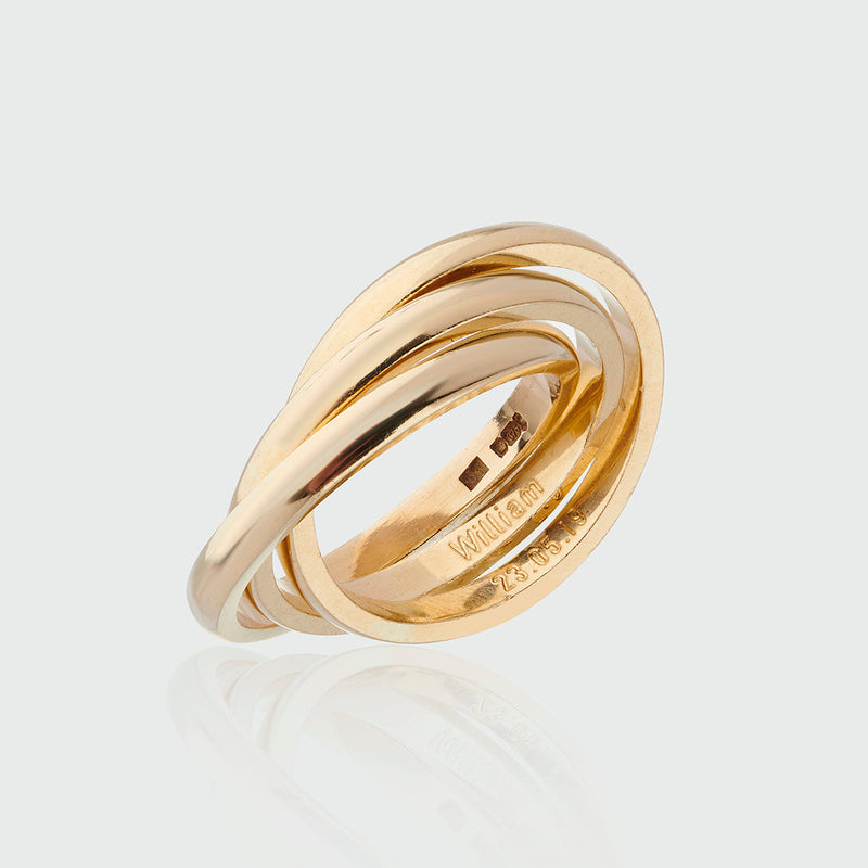 Walton Three Colour Gold Russian Wedding Ring 2mm