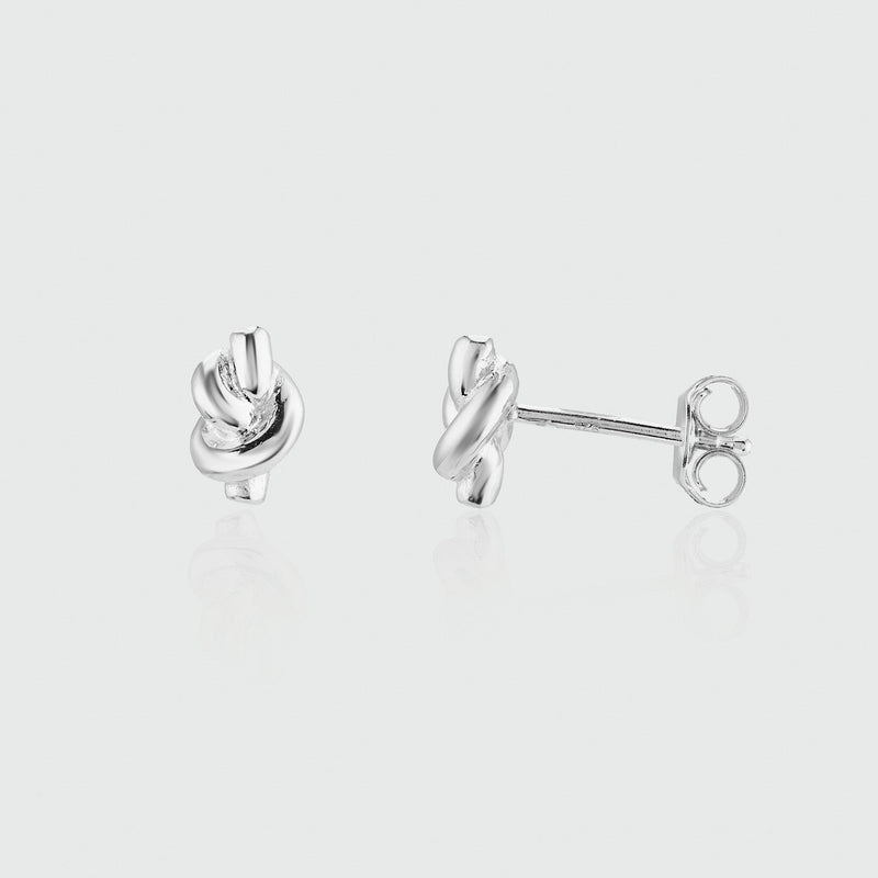 St Ives Silver Knot Stud Earrings-Auree Jewellery