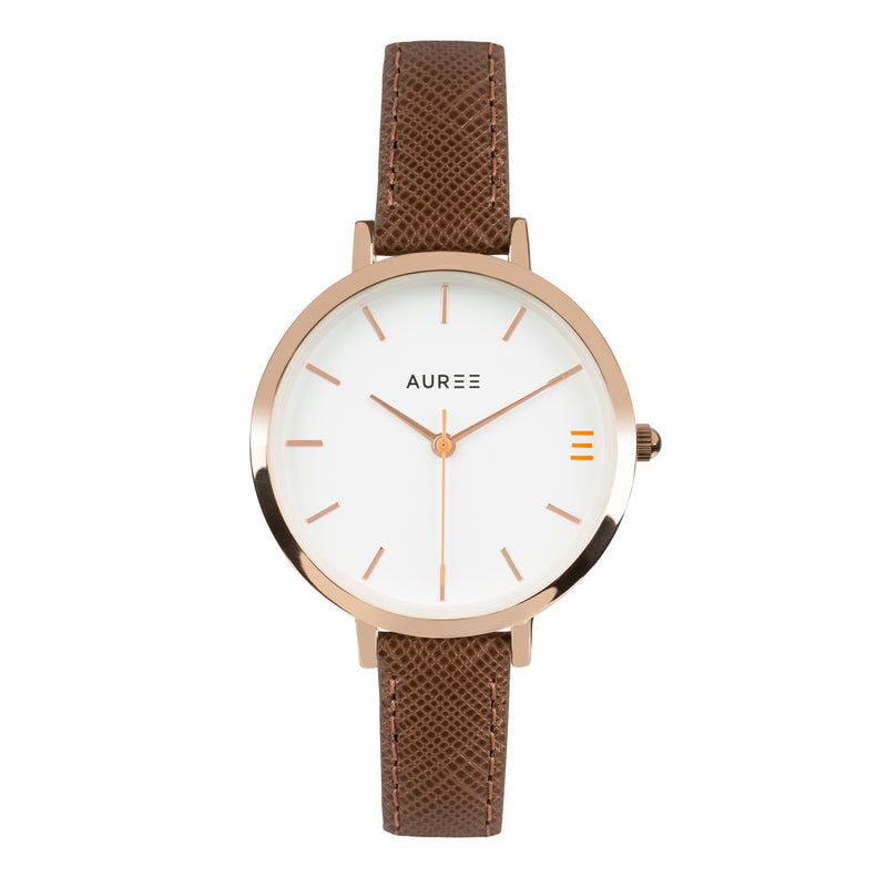 Watches - Montmartre Rose Gold Watch With Chestnut Brown & Orange Leather Strap
