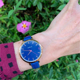 Watches - Montmartre Rose Gold Watch With Royal Blue & Hot Pink Leather Strap