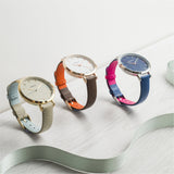 Watches - Montmartre Silver Watch With Chestnut Brown & Orange Leather Strap