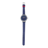 Watches - Montmartre Silver Watch With Royal Blue & Hot Pink Leather Strap